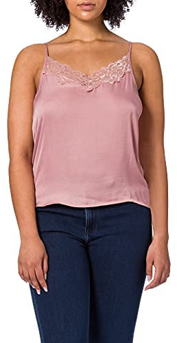 JDY appa New Lace Singlet Wvn Noos Top, Woodrose/Detail:DTM Lace, 44 para Mujer