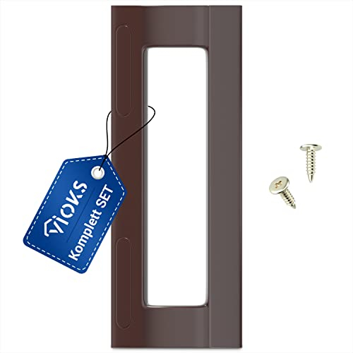 VIOKS Kühlschrank Griff Universal 200x70x25mm & Brauner Türgriff Set mit Befestigungsabstand 84-160 mm für Kühlschrank mit Gefrierfach/Gefrierschrank & Kühlschranktür Ersatzteile Türgriff