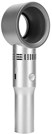 Mini Handheld Bladeless Fan, Portable USB 2000mAh Battery 10h Working Desktop Fan with Mobile Phone stand, 3 Speeds for Ourdoor Makeup Office(Silver)