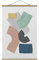 Stoffbild mit Posterleisten - Pinselblöcke in Pastell - 120cm x 80cm, Material: Eiche