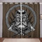 Loussiesd Altes Wikinger Fenstervorhang 137x117cm Jahrgang Exotisch Stamm Die Axt EIN Schwert EIN Speer Skandinavisches Logo Brauner Druck Vorh?nge Dekor Pirat Blickdichte Vorh?nge