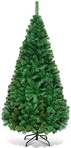 RELAX4LIFE Albero di Natale Artificiale, Albero Natalizio Realistico e Classico, Albero Decorativo in PVC di Alta Qualità con Base Resistente, per Salotto e Ufficio (180 cm)