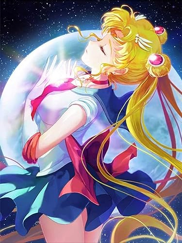HUASHUZI 5D Diamond Painting Sailor Moon Anime Set Full 30X40cm Bilder Diamant Malerei Poster Erwachsene Kreuzstich Kits