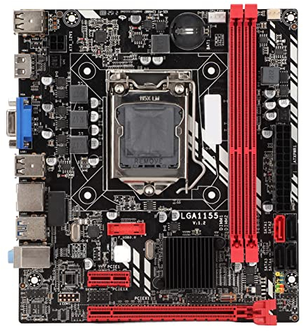 Placa Base DDR3, Placa Base de Computadora B75M Compatible con Procesador I3 I5 I7 de 1155 Pines, 2 Ranuras de Memoria DDR3, Interfaz Multiusb, Placa Base para Juegos Compatible con Procesadores Corei