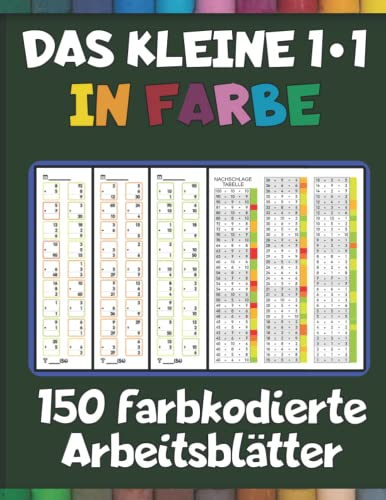 Das kleine Einmaleins in Farbe - 150 farbkodierte Arbeitsblätter: Steigender Schwierigkeitsgrad, Viele Werkzeuge für garantieren Lernerfolg mit Spaß