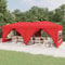 vidaXL Partyzelt mit Seitenwänden Faltbar Pavillon Gartenpavillon Gartenzelt Festzelt Faltpavillon Bierzelt Vereinszelt Outdoor Rot 3x6m