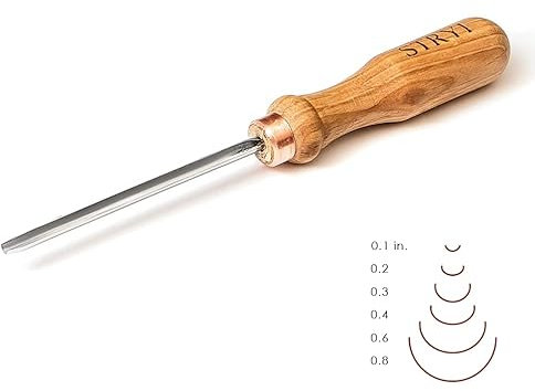 Stryi Wood Carving Gouge 0.1 Blade Wide #9 Radial Profile - Deep Gouges, Rounded Chisel, Woodworking Gouge, Straight Hand Gouge For Soft and Hard Woods, Profi And Beginners G93