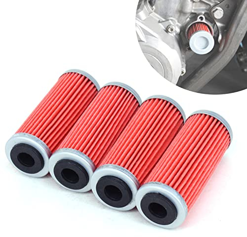4 x Motorrad Ölfilter - für EXC EXC-F EXC-R SX-F XC-F XC-W XCF-W XC-WR SMR FC FE 250 300 350 400 450 505 530 Sechs Tage Factory Edition Freeride Motorrad Dirt Bike