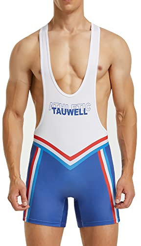 AIEOE Herren Wrestling Singlet Jockstrap Leotard Jock Ringertrikot Gewichtheben Bodysuit Einteilige Ärmellose Ringeranzug Sport Jumpsuit Athletic Supporters - M