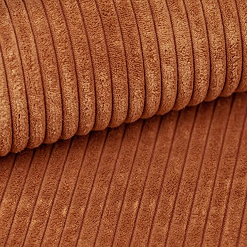 Heko Panels Murano Polsterstoff Cord-Optik Meterware Stoff zum Nähen Möbelstoff Abriebfestigkeit 35000 Zyklen 100 x 142 cm Ginger