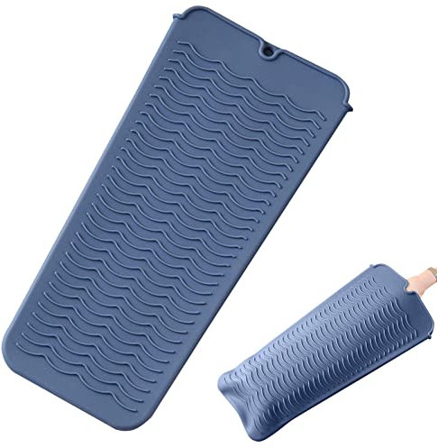 Alfombrilla de silicona para alisar con aislamiento térmico y alfombrilla de silicona portátil resistente al calor para herramientas de peluquería, planchas y rizadores