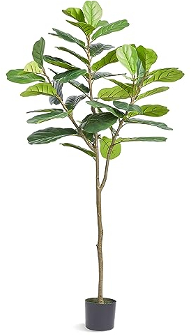 VEVOR Arbre Artificiel 185 cm Plante Artificielle PE Haut Figuier Lyre Faux Arbre Vert Pot 170x145 mm Décoration de Style Fausse Plante pour Maison Bureau Hôtel Centre Commercial Intérieur Extérieur