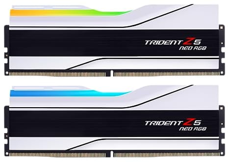G.SKILL Trident Z5 Neo RGB Series (AMD Expo) DDR5 RAM 32 GB (2 x 16 GB) 6400MT/s CL32-39-39-102 1.40 V Memoria de computadora de escritorio UDIMM - Blanco mate (F5-6400J3239G16GX2-TZ5NRW)