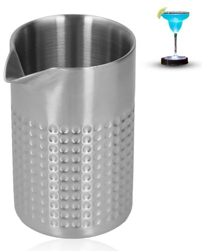 15.5 Oz Cocktail Mixing Glass, Stainless Steel Cocktail Shaker Martini Stirring Glass Large Cocktail Mixing Jug Wine Mixer Seamless for Bartenders