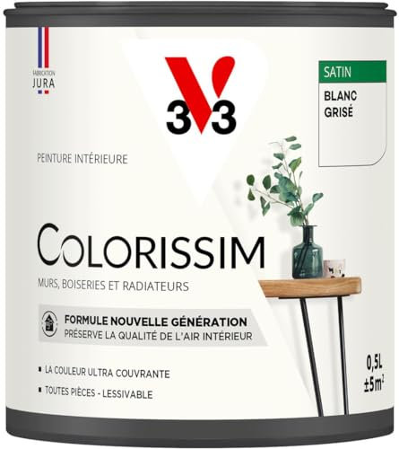 V33 Peinture multi-supports Colorissim® Blanc grisé satin 0,5L
