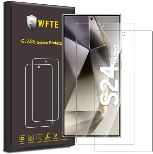 WFTE [Pack de 2 protectores de pantalla para Samsung Galaxy S24 Ultra 5G, TPU película HD, ultra transparente, antiarañazos, antiaceite, protectores de pantalla para Samsung Galaxy S24 Ultra 5G