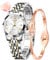 OLEVS Damenuhr Gold Silber Diamant Analog Quarz Uhren Damen Edelstahl Wasserdicht Leuchtend Modisch Elegantes Kleid Armbanduhr Armreif Geschenk Set