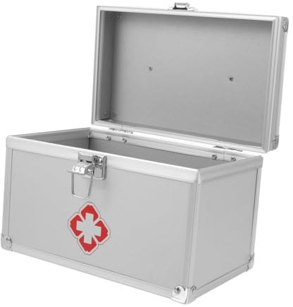 Medizin-Box leere abschließbare Medikamentenbox medizinschrank Erste-Hilfe-Organisator tragbarer Medizinkoffer draussen Erste-Hilfe-Set Sicherheitsschloss Pillendose