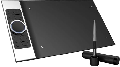 Tablette de dessin graphique professionnelle, double molette de défilement + 8 touches de raccourci + stylet sensible à la pression sans batterie 8192, prend en charge Windows/Mac/Andrbid,Wireless-M