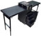MegLob Multifunctional Manicure Table for 2 Manicurists, Mobile Art Nail Booth, Professional Manicure Workstatin for 2 Techinician, Rolling Portable Nail Desk, Outdoor Manicure Booth,Black