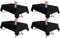Vnituasr 4 Pack Black Tablecloths Rectangle 153 x 260cm for 6ft Rectangle Tables, Suitable for Wedding, Banquet, Restaurant, Parties