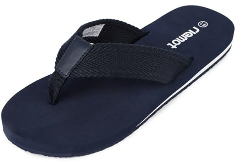 riemot Tong Hommes, Flip Flop, Tongue, Claquettes Ete de Plage et Piscine,Confort et Légères avec Soutien de La Voûte Plantaire, Sandales de Marche Antidérapants,Marin EU 44