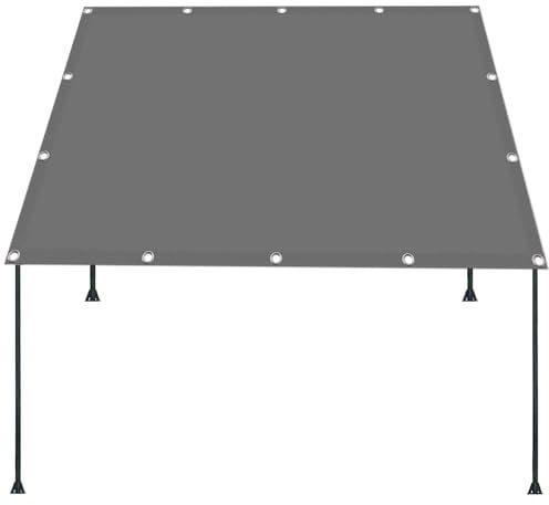 Sonnensegel Wasserdicht 200 x 330 cm,Premium PES Polyester Wasserabweisend Imprägniert Rechteck, Sonnensegel für Gartenpavillon,Für Terrasse Garten, Hellgrau