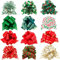 G2PLUS 24 Stück Weihnachten Geschenkschleife, Große Weihnachten Schleife, Weihnachtsschleifen mit Geschenkband, Geschenk Ziehschleifen für Weihnachtsbaum, Geschenkverpackung, Weihnachtsdeko