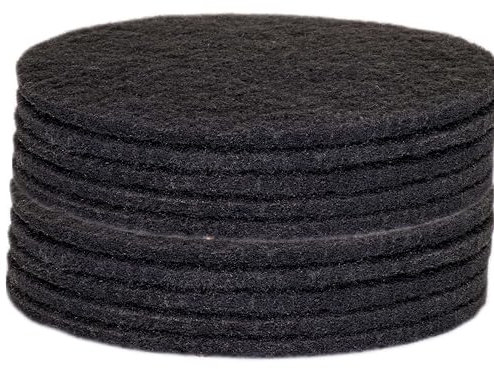 Polier und Reinigungspad für Einscheibenmaschinen zb für Overmat Floorboy XL 300 mit Ø30 Treibteller und Polierpads für Einscheibenmaschinen mit 30cm Treibteller (10 Schwarz, Ø 30cm/12)