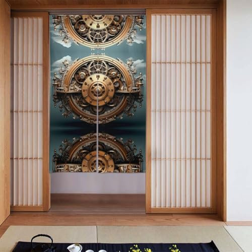 WZYWHJ Coole Steampunk-Vorhänge, vielseitige Raumteiler für Zuhause, Büro, Küche, Bad, stilvoller und funktionaler Vorhang, 86,4 x 142,2 cm