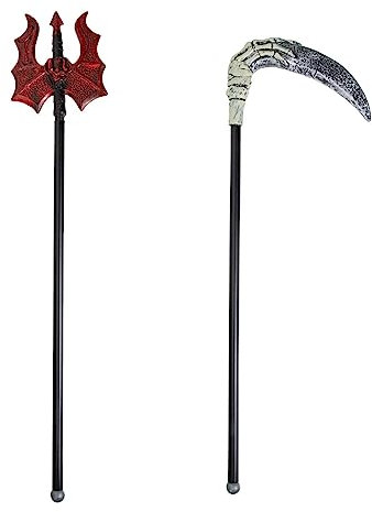 NWVDPQGCZ 2 pezzi Costume da diavolo di Halloween Forcone falso Mali di plastica Demone Prop Costume di Halloween Forcone/611
