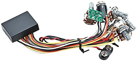 ifundom Basslinie Schaltkreise Für Bassvorverstärker Gitarrenvorverstärker Bass-vorverstärker Praktische Gitarrenschaltung Bassgitarre Tonabnehmer Für Elektrische Bässe Black Plastik