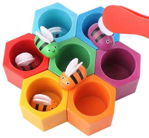 Jouet en nid d'abeille - Jouet de Ruche pour Enfants, Jeu de tri de Ruche | - Puzzle de Correspondance des Couleurs pour l'éducation précoce à l'âge préscolaire, Couleur Bois, spie d'abeilles