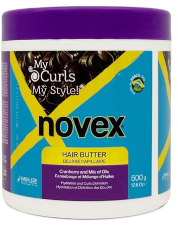 Novex My Curls Haarbutter mit Cranberry-Extrakt und Kokosnussöl für Feuchtigkeit und Lockendefinition, geeignet für alle Haartypen, 500 g