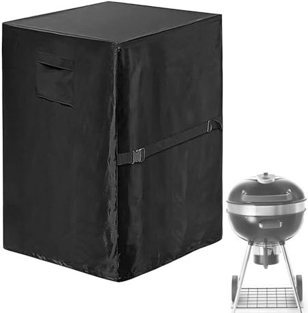 Cubierta para hogueras: cubierta impermeable para chimenea, cubiertas para hogueras hechas de tela Oxford 420D con 2 asas, cubierta cuadrada para exteriores con revestimiento de PVC resistente al vien