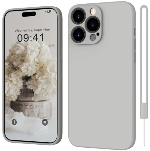 ORDA for iPhone 13 Pro Max Case Silicone Ultra Slim Soft Gel Rubber Cover for iPhone 13 Pro Max Phone Case Thin Anti-Scratch Microfiber Lining Compatible for 6.7 inch Titanium Gray