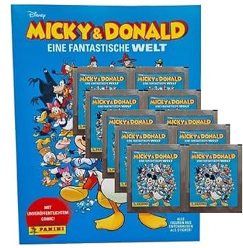 Panini Micky & Donald Stickerserie Eine Fantastische Welt - 1x Stickeralbum + 10x Stickertüten