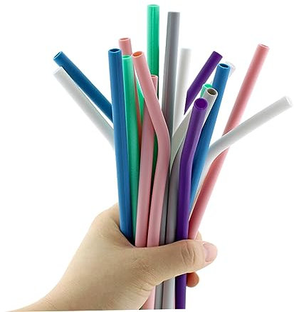 OFFSCH Cannucce Riutilizzabili in Silicone Cannucce Pieghevoli Portatili Per Bevande Per Feste E Viaggi