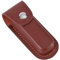Leather Knife Sheath for Belt, 4.84x2.05 Inch Folding Leather Knife Holder Portable Pocket Knife Sheath Practical Knife Holster for Cycling, Hiking, Mountaineering, Camping (Brown)
