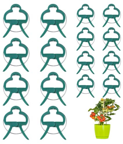 lvzhen Garden Plant Clips | 2 Sizes Green Adjustable Plant Support Clips Tomato Clips | Plant Clips for Climbing Vine Plants Flowers Vegetables (40Pcs)