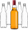 KADAX Lot de 50 bouteilles en verre à remplir - 500 ml - Bouteilles de liqueur vides avec bouchon à vis - Bouteilles pour liqueur, liqueur, eau-de-vie (rouge, longue)