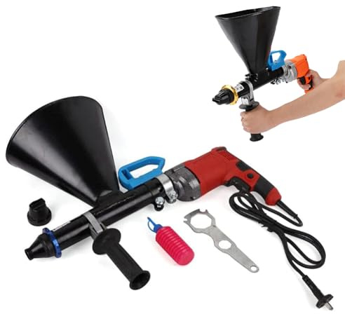 Electric Grout Gun - Portable Cement Caulking Tool with Oil Injector and Flat/Round Nozzles, Filling Range 3-15 mm, Ideal for Home Use and Grout Pointing