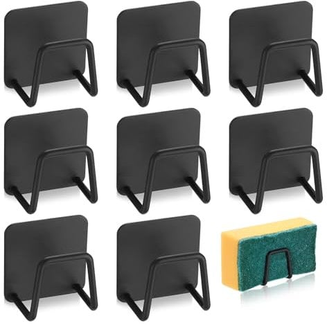 metal stainless steel kitchen sponge holder for kitchen sink caddy organiser self adhesive scrub daddy holder for sink storage quick drying kitchen sink organizer draining sponge holder scrub sponge h