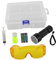 EXAOMBLE 1 Juego De Herramientas De Detección De Fugas De Aire Acondicionado para Automóvil Gafas De Ca Comprobador De Fugas UV Luz De Prueba Automotriz Linterna De Prueba Kit De