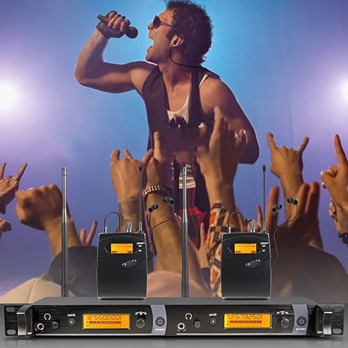 Sistema de monitor intraural inalámbrico, reducción automática de ruido IEM con receptor, sonido claro, distancia de transmisión de 100 m, frecuencia anticaída para rendimiento en escenario