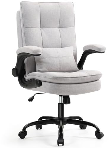 Asukale Bürostuhl Ergonomisch [TESTSIEGER] Schreibtischstuhl | Atmungsaktiver Stoff & Hohe Rückenlehne | Höhenverstellbar & Wippfunktion | Chefsessel 150 Kg | Drehstuhl Mit Rollen | PC Stuhl Grau