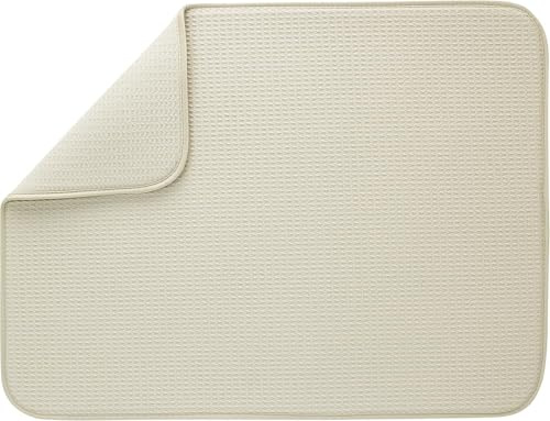 XL Microfibre Dish Drying mat Large Draining Board Mat Drainer Mat Draining Mat Soft for Kitchen Super Absorbent Quick Drying 46 x 60 cm Cream