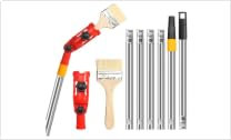 Multiangle Paint Roller Extension Pole: 1.7m Stainless Paint Brush Extension Pole Set with 6Pcs Extendable Poles Versatile Painting Brush Attachments for Most Rollers Scrapers Walls Ceiling