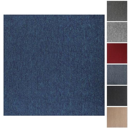 Carpet Tiles, 20pcs Carpet Tiles 50x50 for for Commercial Retail, Office, Home, Kitchen, Bedroom, Living Room, Bathroom (Royal)