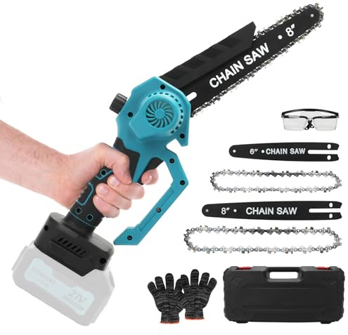 FormiPow Akku Kettensäge Kompatibel mit Makita 18V Akku, 8 Zoll & 6 Zoll Elektrisch Astsäge, Bürstenloser Motor, Automatischer Öler, Handkettensäge für Ast, Holzschneiden (ohne Akku) (MT)